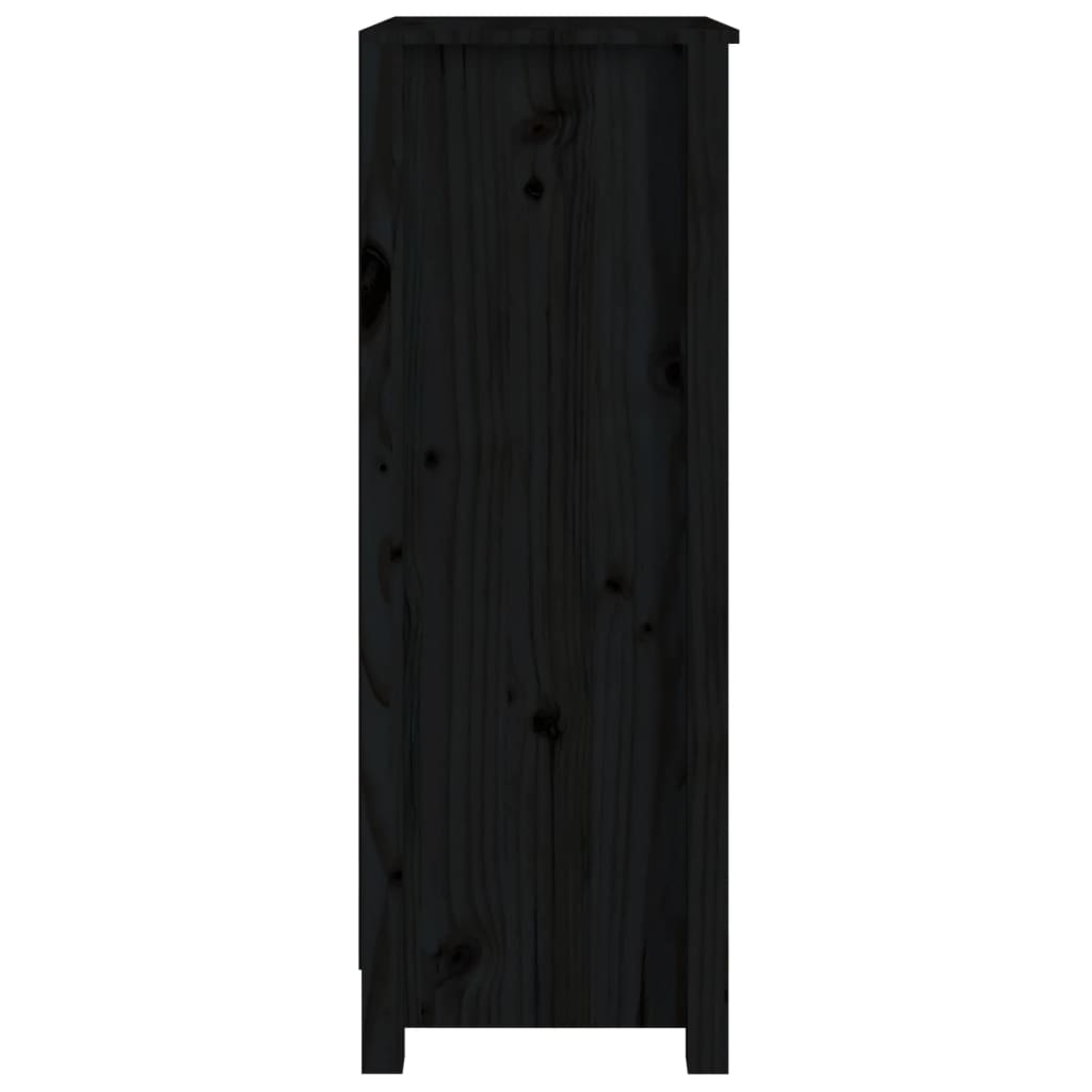 Book Cabinet Black 50x35x97 cm Solid Wood Pine